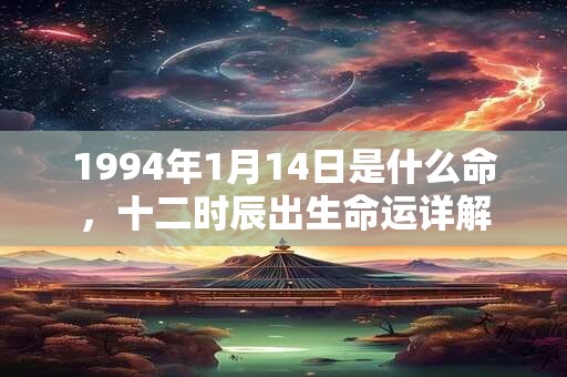 1994年1月14日是什么命，十二时辰出生命运详解
