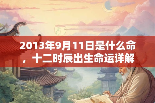 2013年9月11日是什么命，十二时辰出生命运详解