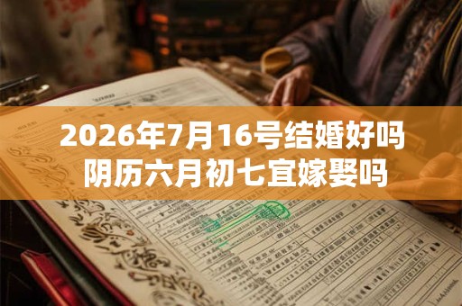 2026年7月16号结婚好吗 阴历六月初七宜嫁娶吗 2026年7月16号结婚好吗 阴历六月初七宜嫁娶吗