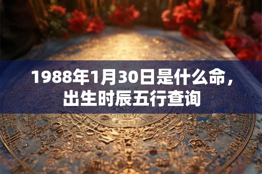 1988年1月30日是什么命，出生时辰五行查询