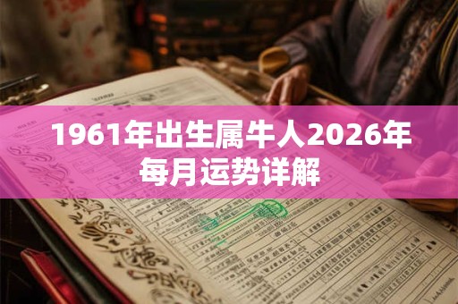 1961年出生属牛人2026年每月运势详解 1961年出生属牛人2026年每月运势详解
