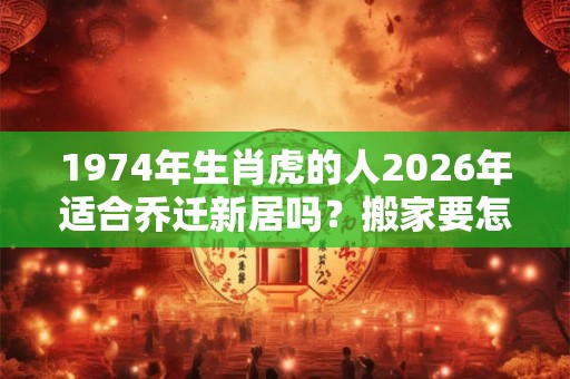 1974年生肖虎的人2026年适合乔迁新居吗？搬家要怎么择吉日？
