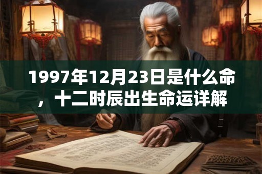 1997年12月23日是什么命，十二时辰出生命运详解