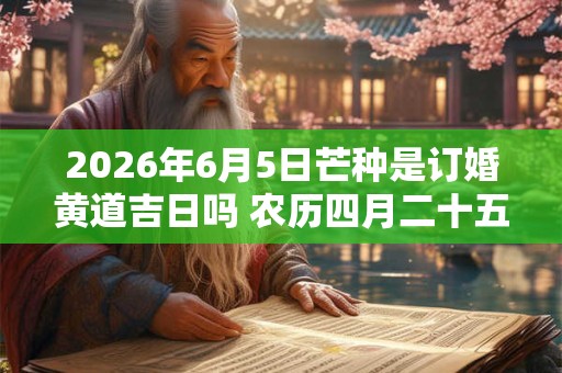 2026年6月5日芒种是订婚黄道吉日吗 农历四月二十五日子好吗 2026年6月5日芒种是订婚黄道吉日吗 农历四月二十五日子好吗