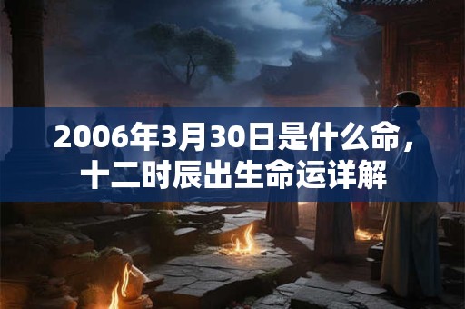 2006年3月30日是什么命，十二时辰出生命运详解