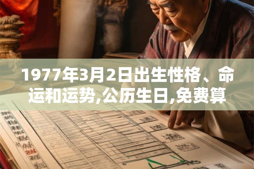1977年3月2日出生性格、命运和运势,公历生日,免费算命 1977年3月2日出生性格、命运和运势,公历生日,免费算命