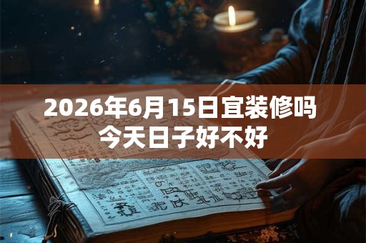 2026年6月15日宜装修吗 今天日子好不好 2026年6月15日宜装修吗 今天日子好不好