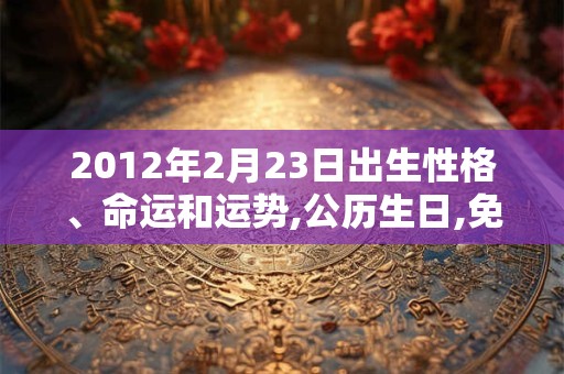 2012年2月23日出生性格、命运和运势,公历生日,免费算命