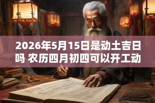 2026年5月15日是动土吉日吗 农历四月初四可以开工动土吗