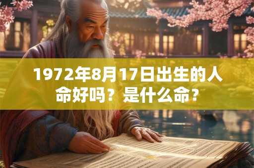 1972年8月17日出生的人命好吗？是什么命？