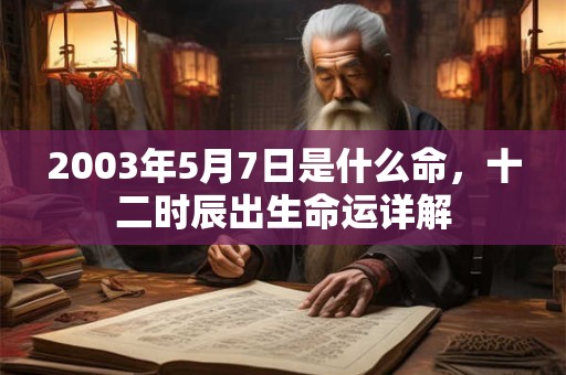 2003年5月7日是什么命,十二时辰出生命运详解 2003年5月7日是什么命,十二时辰出生命运详解