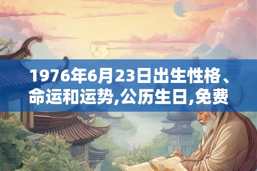 1976年6月23日出生性格、命运和运势,公历生日,免费算命