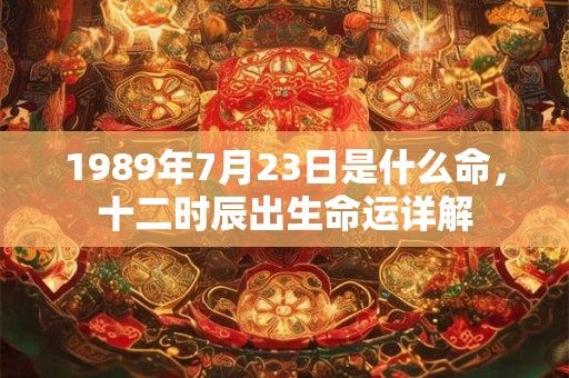 1989年7月23日是什么命,十二时辰出生命运详解 1989年7月23日是什么命,十二时辰出生命运详解