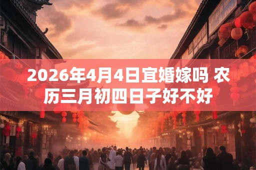 2026年4月4日宜婚嫁吗 农历三月初四日子好不好