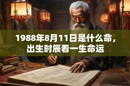 1988年8月11日是什么命，出生时辰看一生命运