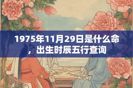 1975年11月29日是什么命，出生时辰五行查询