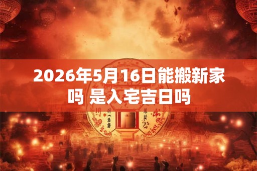 2026年5月16日能搬新家吗 是入宅吉日吗