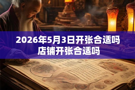 2026年5月3日开张合适吗 店铺开张合适吗