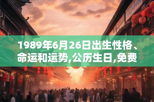 1989年6月26日出生性格、命运和运势,公历生日,免费算命 1989年6月26日出生性格、命运和运势,公历生日,免费算命
