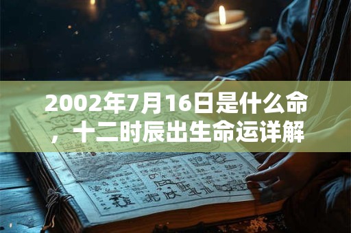 2002年7月16日是什么命，十二时辰出生命运详解