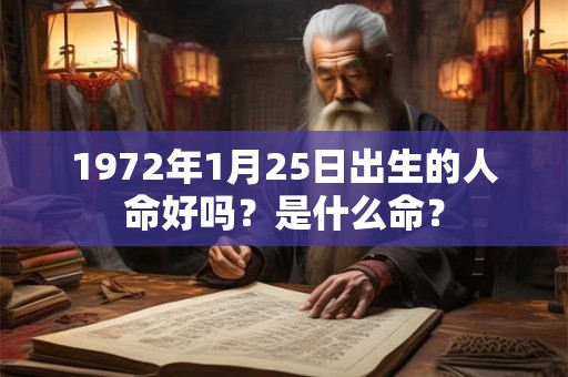 1972年1月25日出生的人命好吗？是什么命？
