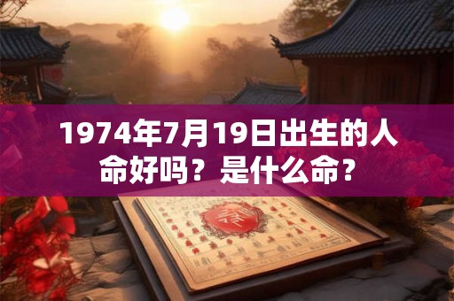 1974年7月19日出生的人命好吗？是什么命？