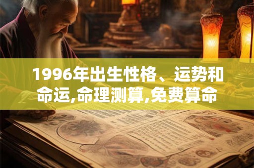 1996年出生性格、运势和命运,命理测算,免费算命 1996年出生性格、运势和命运,命理测算,免费算命