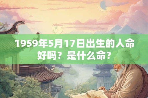 1959年5月17日出生的人命好吗?是什么命? 1959年5月17日出生的人命好吗?是什么命?