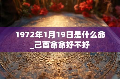 1972年1月19日是什么命_己酉命命好不好
