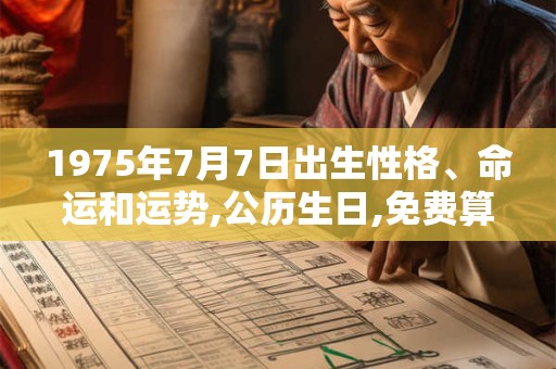 1975年7月7日出生性格、命运和运势,公历生日,免费算命 1975年7月7日出生性格、命运和运势,公历生日,免费算命