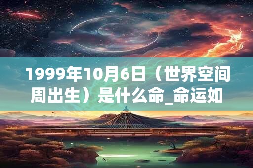 1999年10月6日（世界空间周出生）是什么命_命运如何