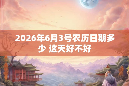 2026年6月3号农历日期多少 这天好不好 2026年6月3号农历日期多少 这天好不好