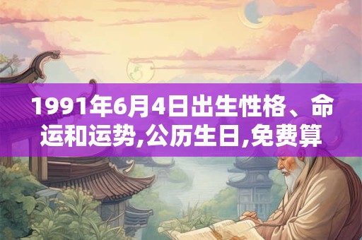 1991年6月4日出生性格、命运和运势,公历生日,免费算命 1991年6月4日出生性格、命运和运势,公历生日,免费算命