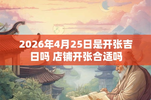 2026年4月25日是开张吉日吗 店铺开张合适吗