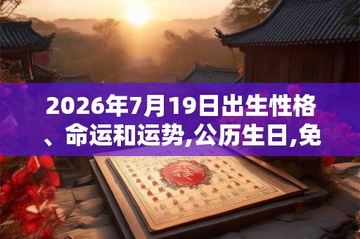 2026年7月19日出生性格、命运和运势,公历生日,免费算命
