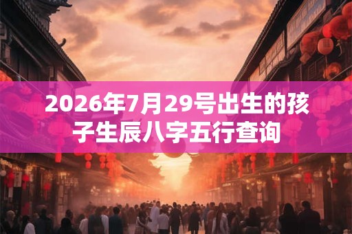 2026年7月29号出生的孩子生辰八字五行查询
