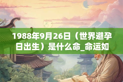 1988年9月26日（世界避孕日出生）是什么命_命运如何
