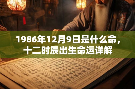1986年12月9日是什么命，十二时辰出生命运详解