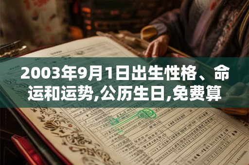 2003年9月1日出生性格、命运和运势,公历生日,免费算命 2003年9月1日出生性格、命运和运势,公历生日,免费算命