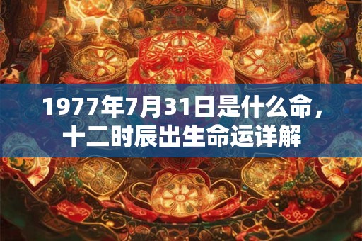 1977年7月31日是什么命，十二时辰出生命运详解