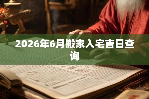 2026年6月搬家入宅吉日查询