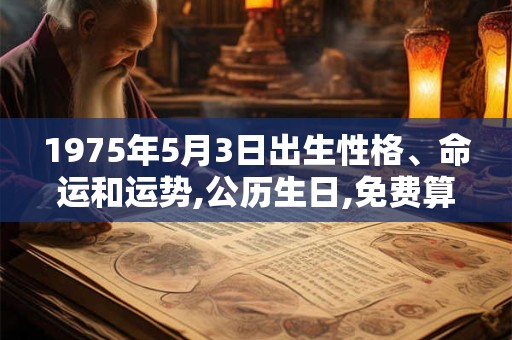 1975年5月3日出生性格、命运和运势,公历生日,免费算命