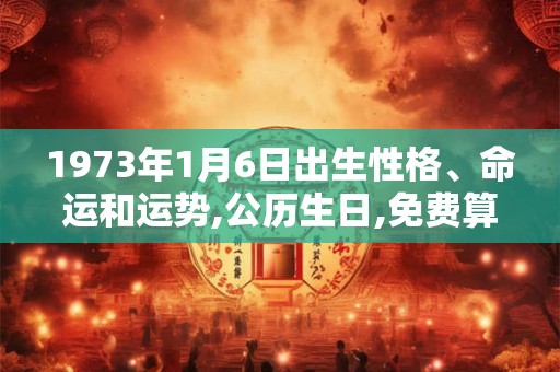 1973年1月6日出生性格、命运和运势,公历生日,免费算命