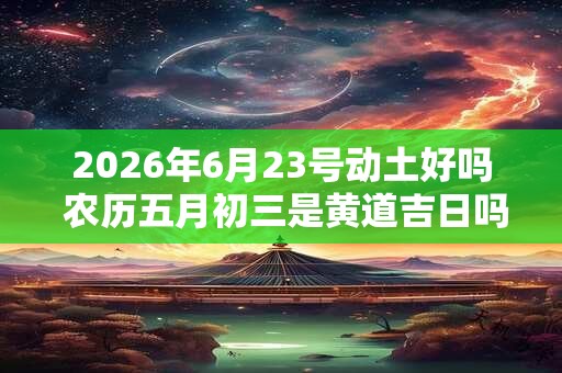 2026年6月23号动土好吗 农历五月初三是黄道吉日吗
