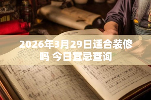 2026年3月29日适合装修吗 今日宜忌查询
