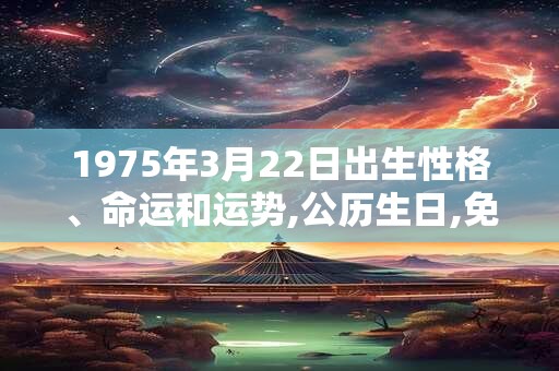1975年3月22日出生性格、命运和运势,公历生日,免费算命