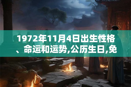 1972年11月4日出生性格、命运和运势,公历生日,免费算命 1972年11月4日出生性格、命运和运势,公历生日,免费算命