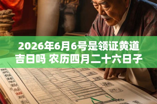 2026年6月6号是领证黄道吉日吗 农历四月二十六日子好吗