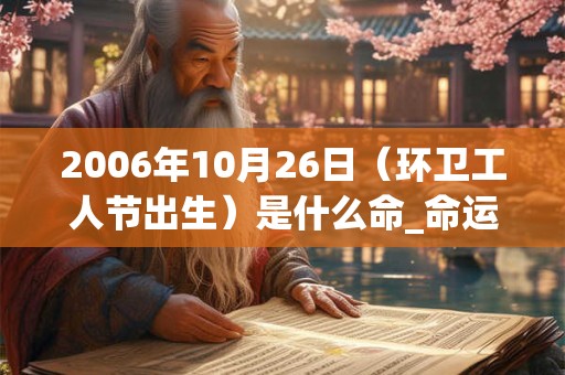 2006年10月26日（环卫工人节出生）是什么命_命运如何