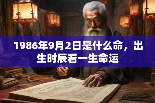 1986年9月2日是什么命，出生时辰看一生命运